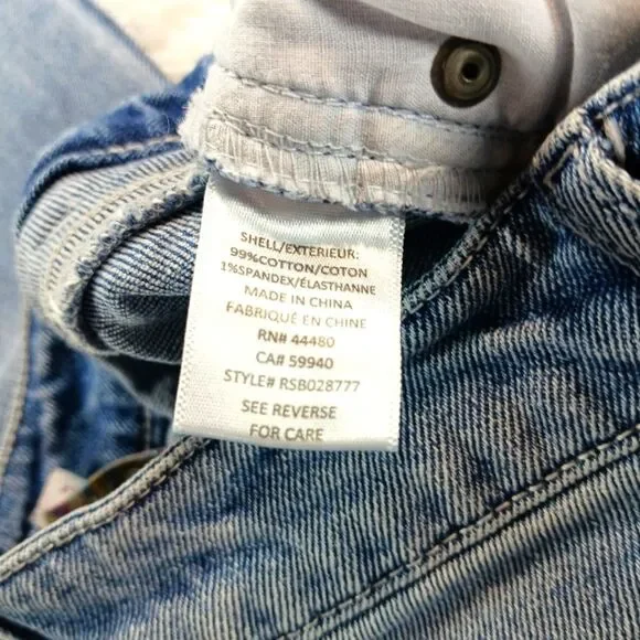 Tinseltown 7 Distressed Skinny Leg 5 Pocket Lightwash Stretch Denim Jeans 28W.. - Picture 5 of 10